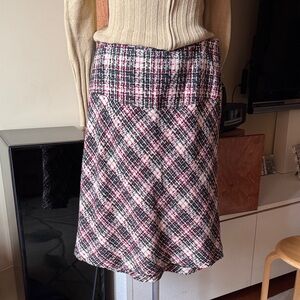 Elegant Checkered A-Line Skirt